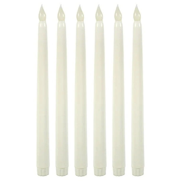 "WYZworks 11" Ivory Taper LED Faux Wax Candle 6 Pack" | Walmart (US)