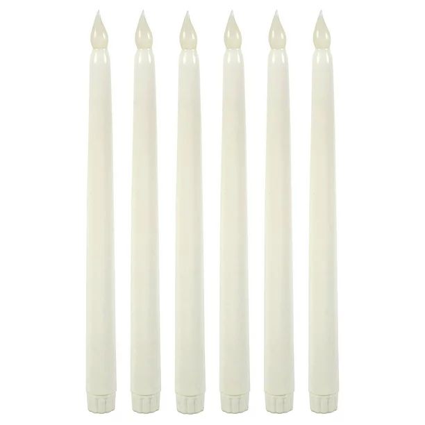 "WYZworks 11" Ivory Taper LED Faux Wax Candle 6 Pack" | Walmart (US)