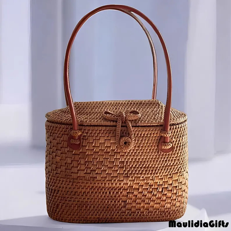 Woven Rattan Tote Bag \u2013 Ate Bag Stylish Trendy, Rattan Bag, Boho Bag, Etnic Bag, Bohemian Ba... | Etsy (Global)