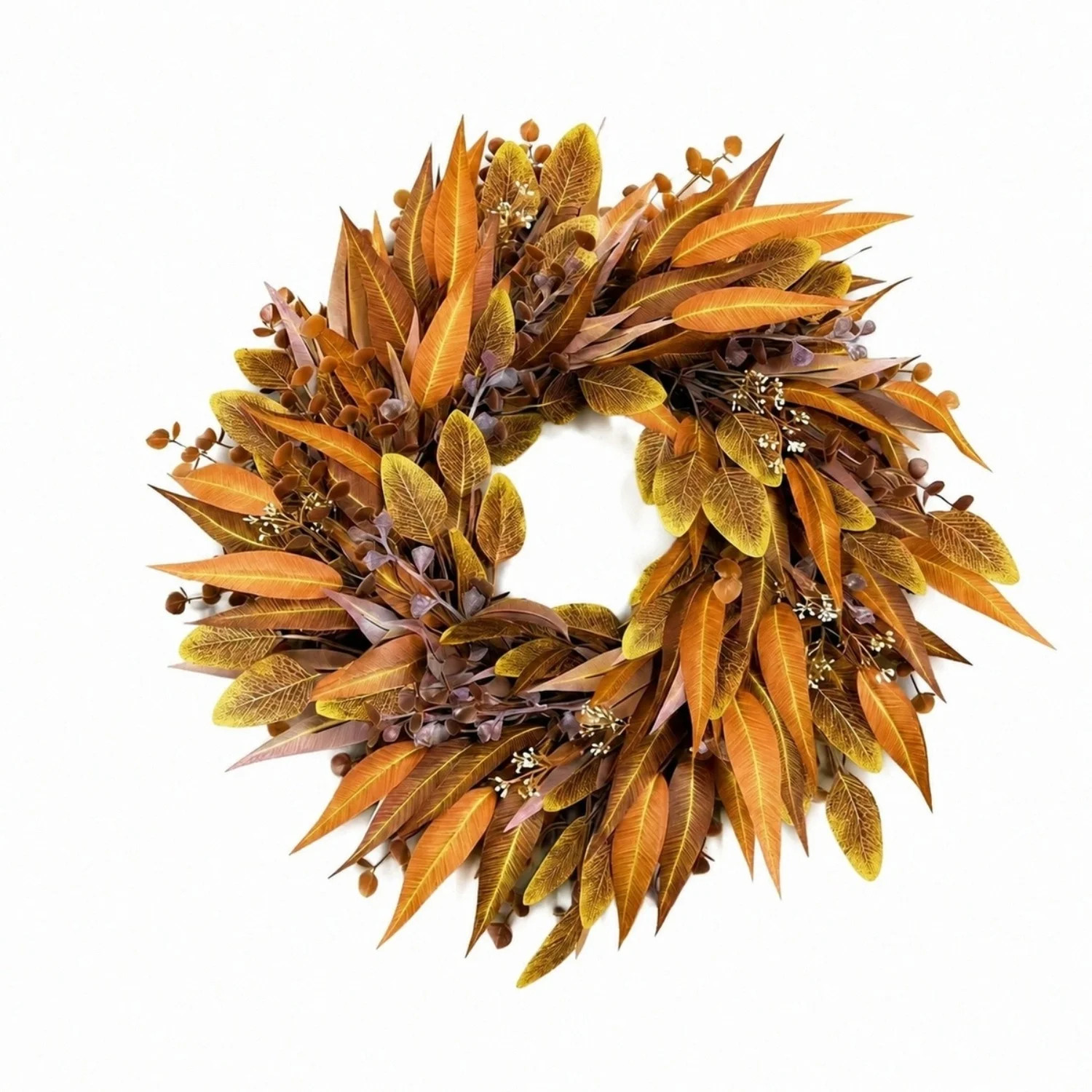 24" Eucalyptus Wreath for Front Door - Autumn Large Artificial Eucalyptus Outdoor Wreath for Porch, Window,Farmhouse,Home,Holiday,Hanging Fall Decorat | Wayfair North America