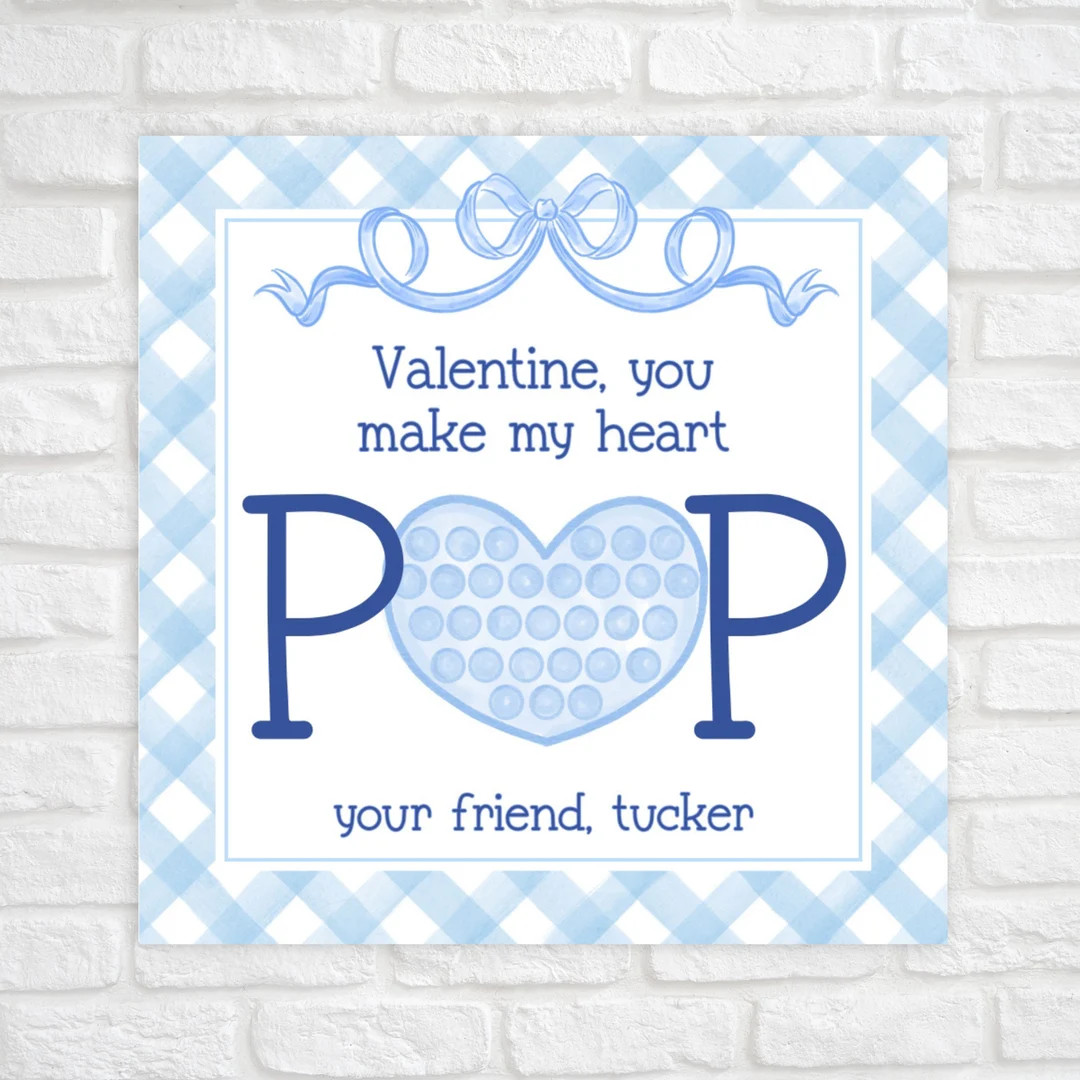Printable Valentine Cards for Kids, Pop It Valentine Tag, Pop It Valentine Favor Tag, Kids School... | Etsy (US)