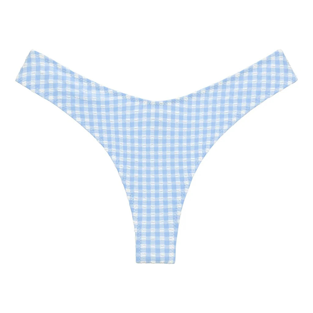 Peri Micro Gingham Added Coverage Lulu (Zig-Zag Stitch) Bikini Bottom | Montce