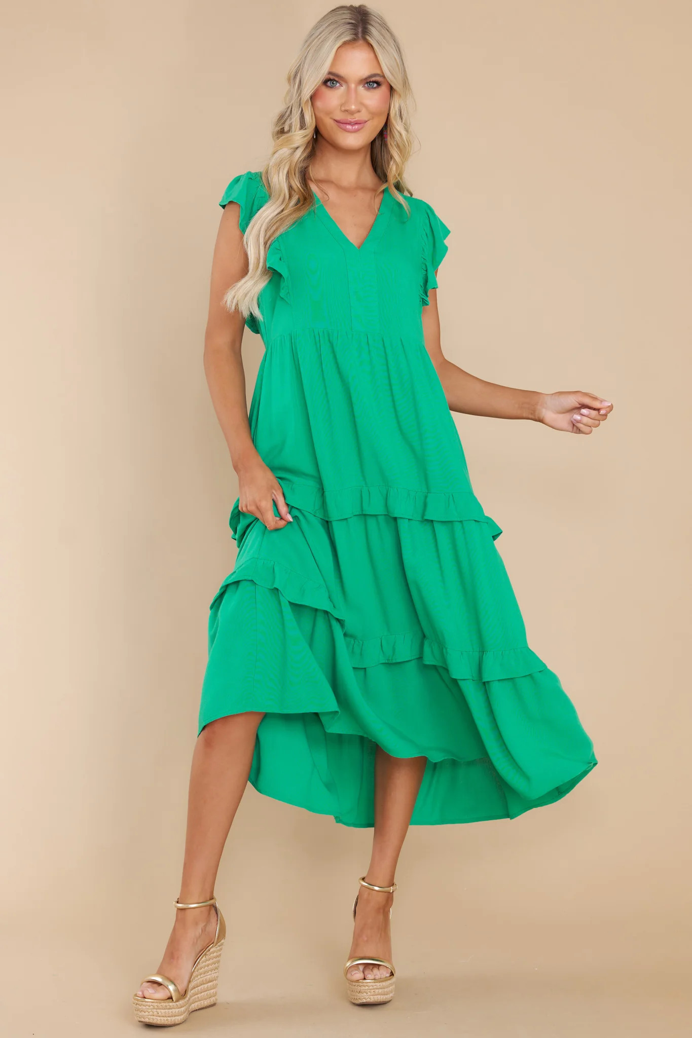 First Day Green Midi Dress | Red Dress 