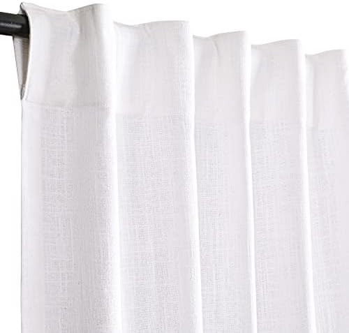 Amazon.com: White Cotton Curtains Set of 2, Textured Slub Curtain 50x96 inch,Cotton Curtains,tab ... | Amazon (US)