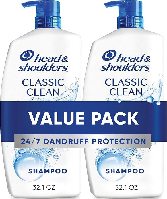 Head & Shoulders Classic Clean Anti-Dandruff Shampoo Twin Pack, 32.1 fl oz Each, 72-Hour Dandruff... | Amazon (US)
