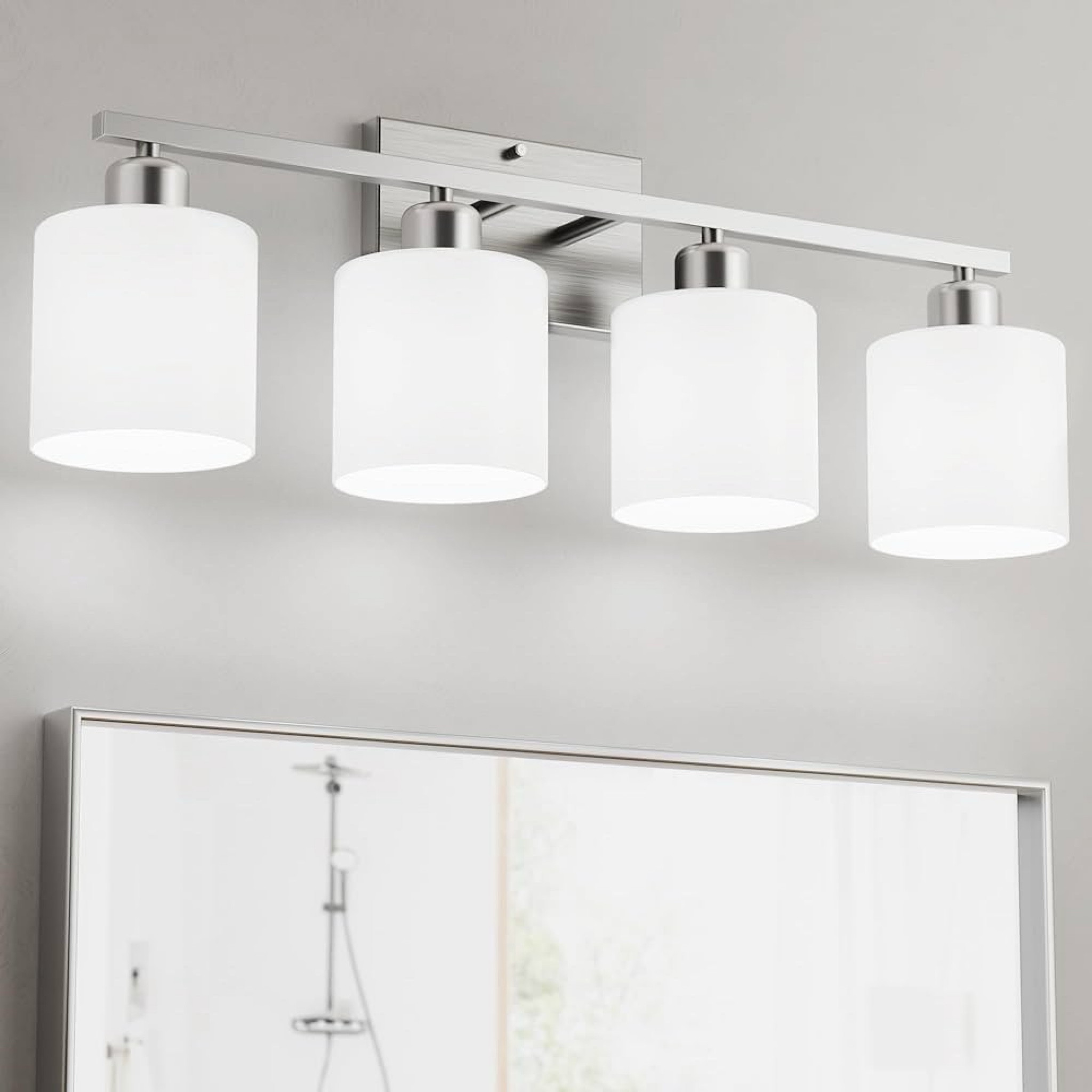Bathroom Vanity Light Fixtures, Modern 24Inches Wall Sconces E26 Base, Milky White Glass Shades,

#LTKHome