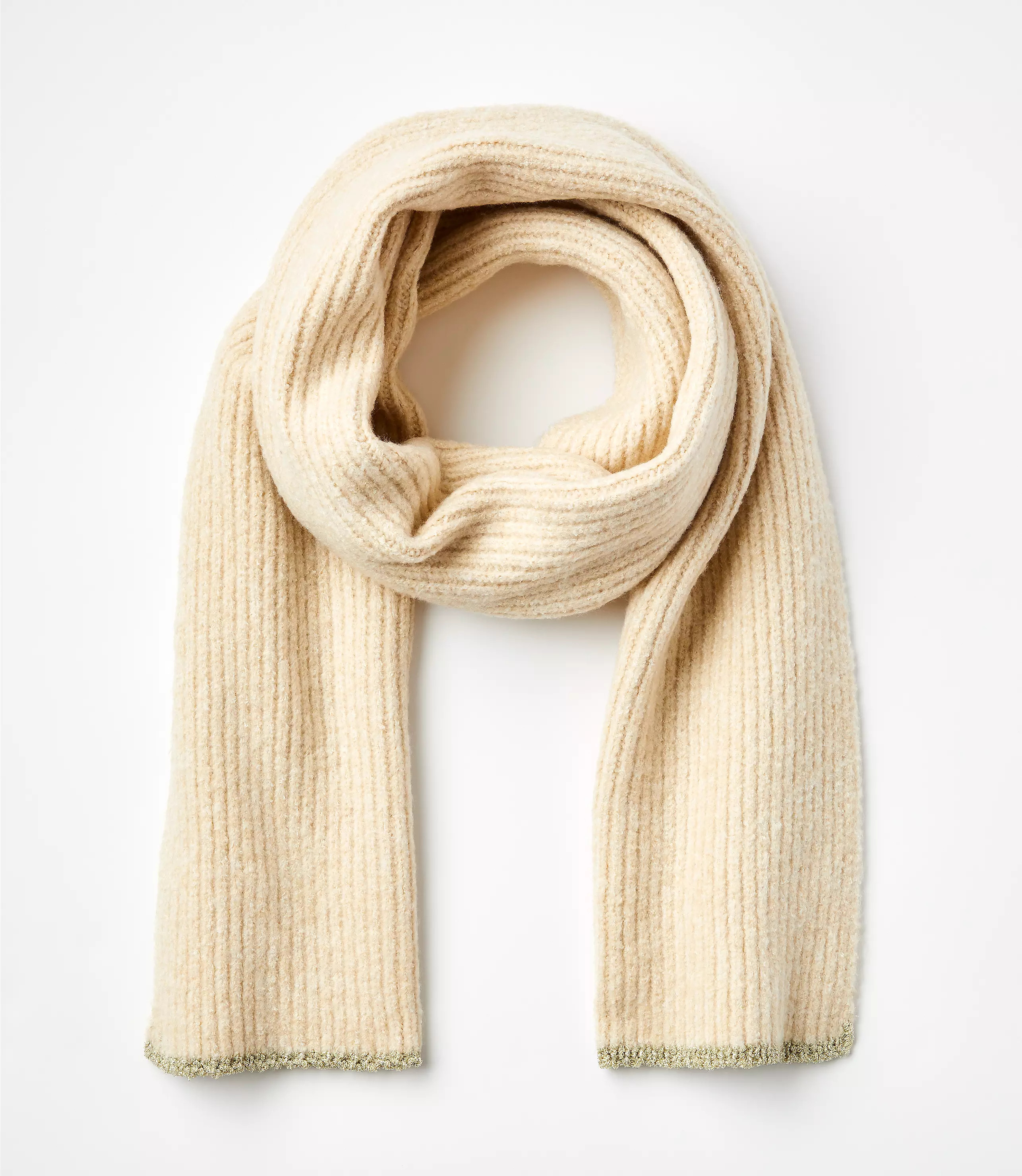 Shimmer Ribbed Scarf | LOFT