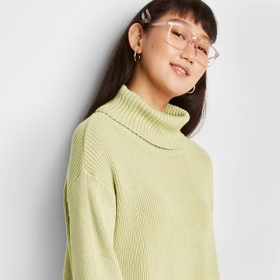 Women's Turtleneck Cropped Pullover Sweater - Wild Fable™ | Target