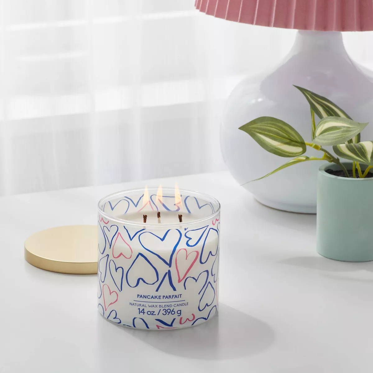 3-Wick Glass Jar Candle with Lid Pancake Parfait 14oz - Room Essentials™ | Target