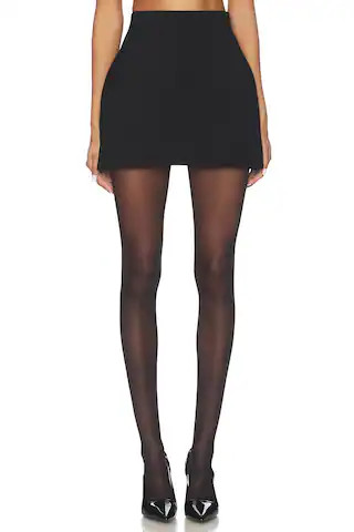 Good American Soft Stretch Ponte Mini Skirt in Black001 from Revolve.com | Revolve Clothing (Global)