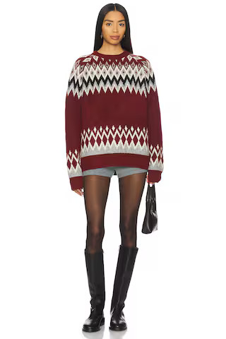 Calantha Fairisle Sweater in Burgundy | Revolve Clothing (Global)