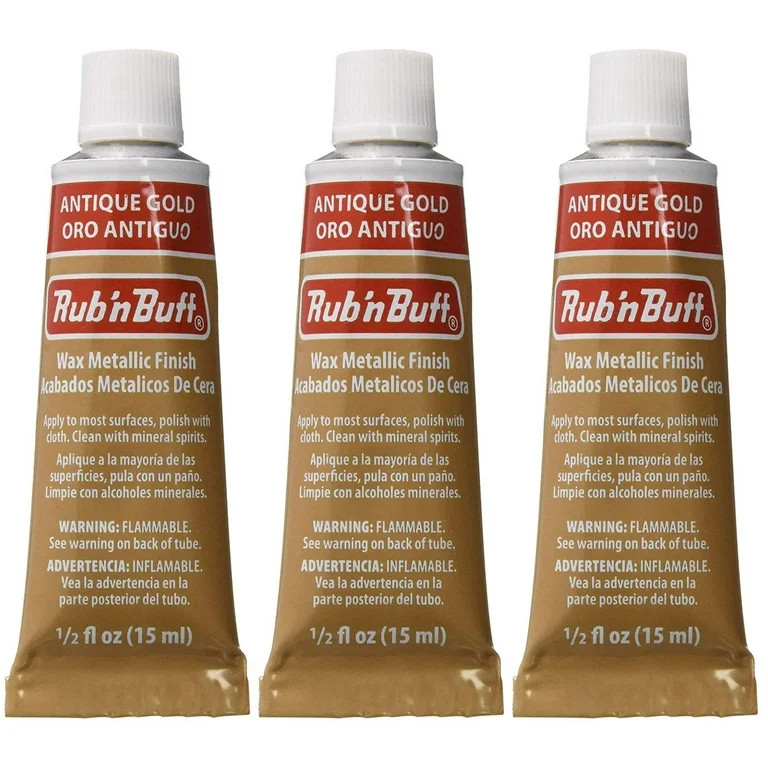 Amaco Rub 'N Buff Wax Metallic Finish, Antique Gold, 0.5-Fluid Ounce, 3 Pack | Walmart (US)