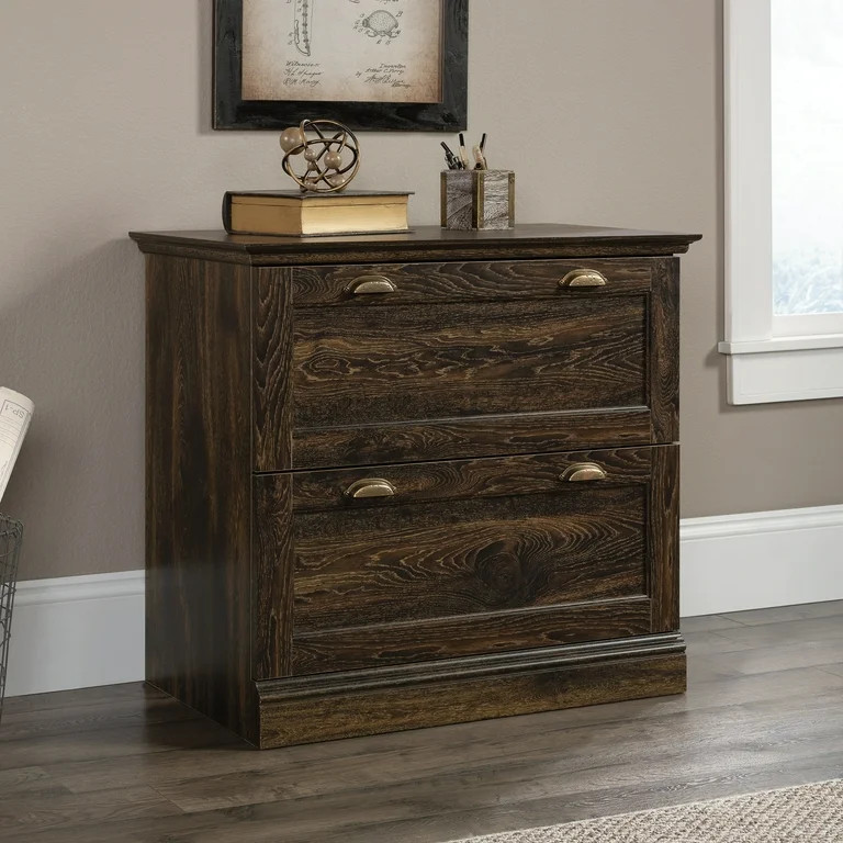 Sauder Barrister Lane Engineered Wood and Metal Lateral File Cabinet in Iron Oak | Walmart (US)