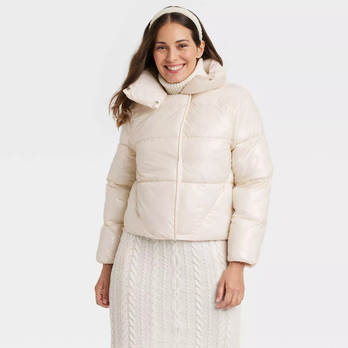 Women's Short Relaxed Puffer Jacket - A New Day™ | Target