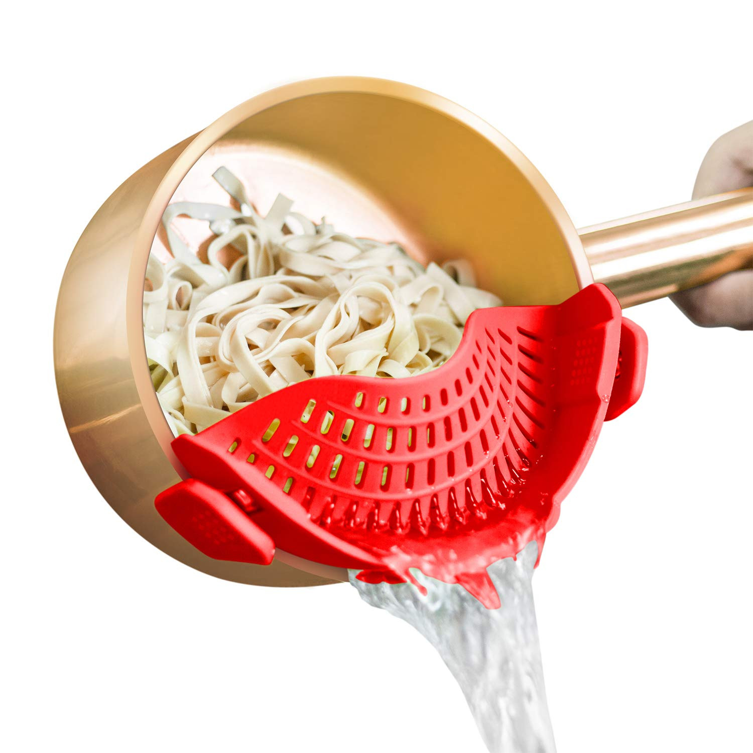 Clip On Strainer Silicone for all Pots and Pans, AUOON Pasta Strainer Clip on Food Strainer for M... | Amazon (US)