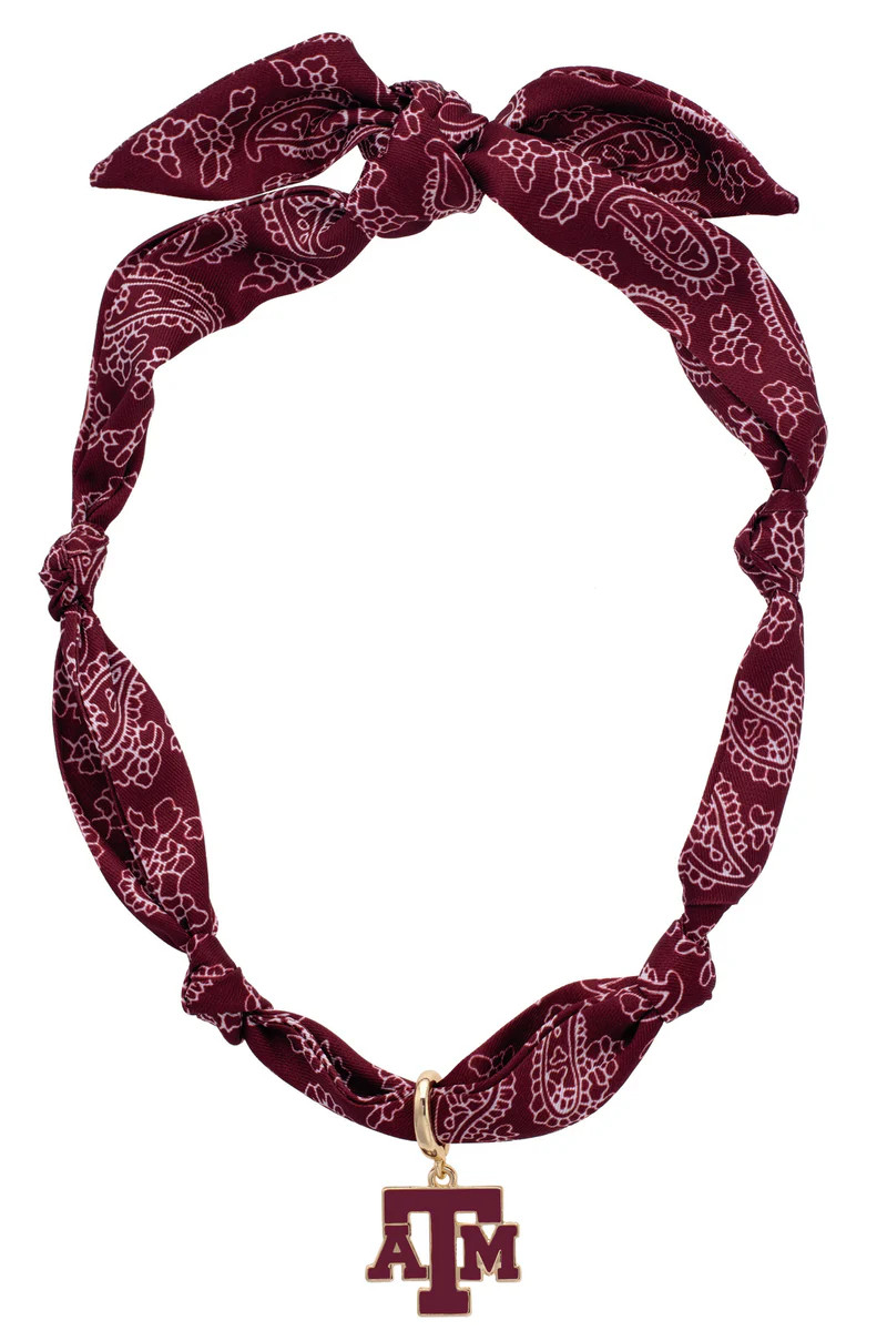 Texas A&M Aggies Logo Bandana Scarf Necklace | CANVAS