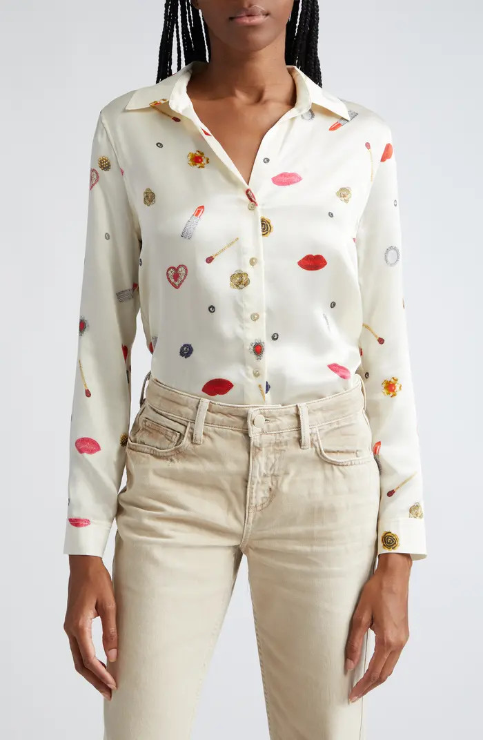Tyler Long Sleeve Silk Button-Up Shirt | Nordstrom