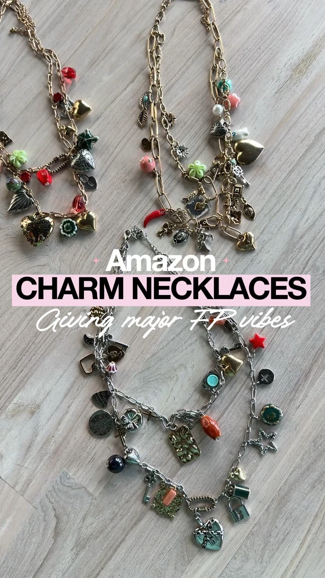 Amazon charm necklaces giving major free people vibes !! Obsessed 😍