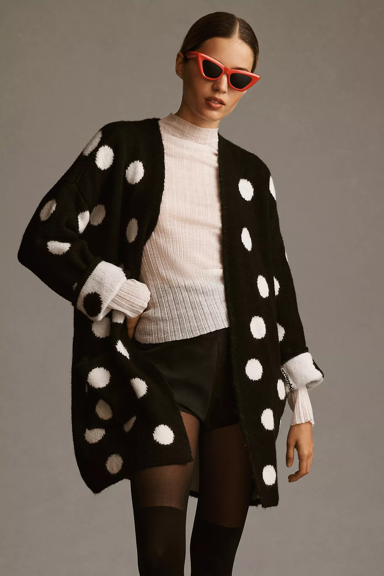 Maeve Polka Dot Cardigan Sweater | Anthropologie (US)