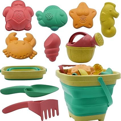 Beach Toys for Kids - Sand Toys Set Includes Collapsible Sand Bucket Shovel and Sand Rake Toys fo... | Amazon (US)