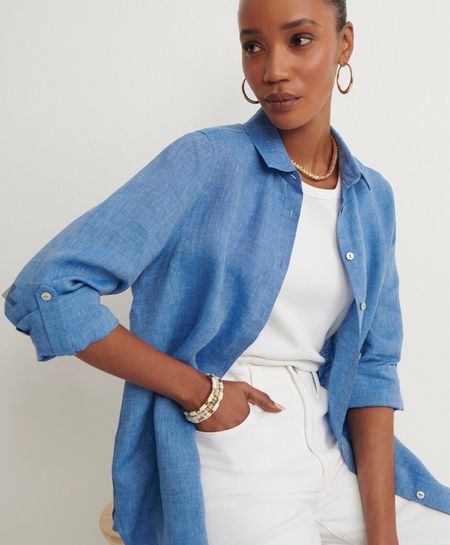 I’m obsessed with this tunic style linen button up shirt in the shade indigo. Wear it layers over a tank or tee. It’s the perfect swimsuit coverup. Perfection. 

#LTKfindsunder100 #LTKSeasonal #LTKstyletip