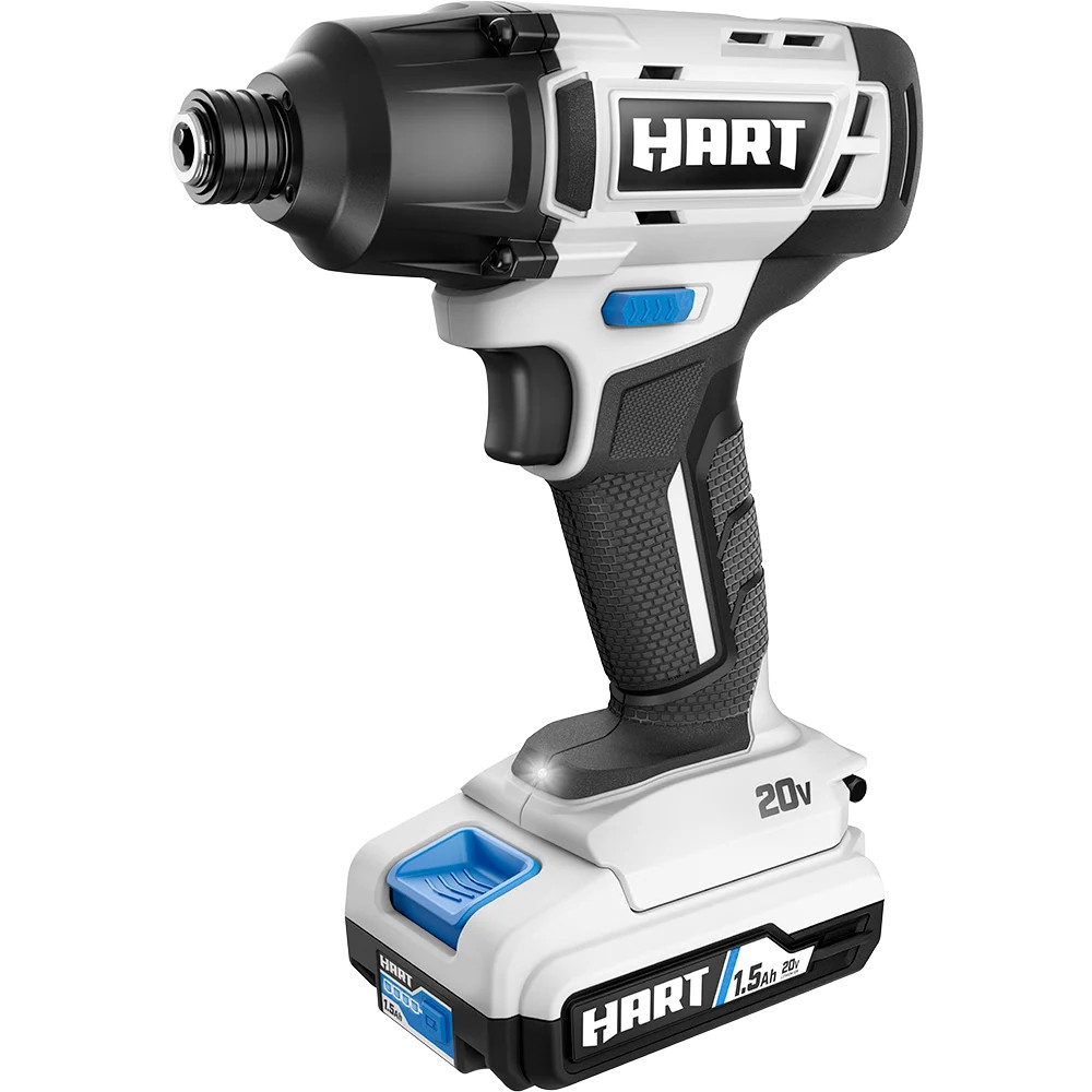 HART 20-Volt Cordless Impact Driver Kit, (1) 1.5Ah Lithium-Ion Battery, Hex Chuck, Gen 2 - Walmar... | Walmart (US)