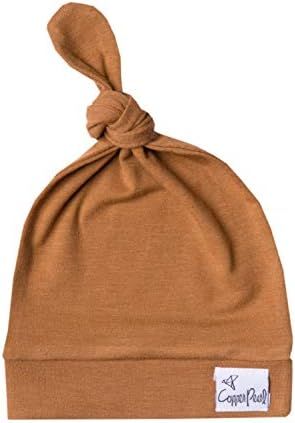 Baby Beanie Hat Top Knot Stretchy Soft"Camel" by Copper Pearl | Amazon (US)