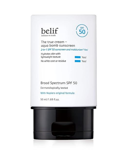 belif Aqua Bomb Sunscreen Broad Spectrum SPF 50 | Lightweight 2-in-1 Moisturizing Sunscreen | Ski... | Amazon (US)