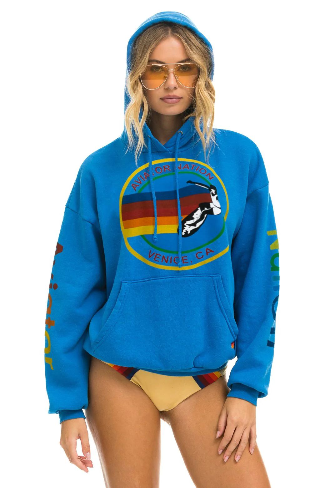 AVIATOR NATION  RELAXED PULLOVER HOODIE - OCEAN | Aviator Nation