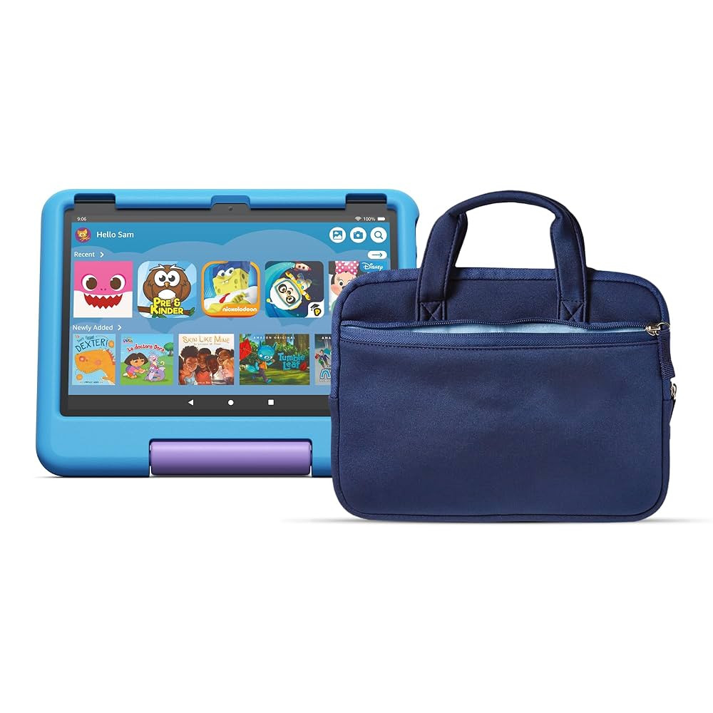 Fire HD 10 Kids Tablet, 10.1" (32 GB, Blue) Sleeve Bundle | Amazon (US)