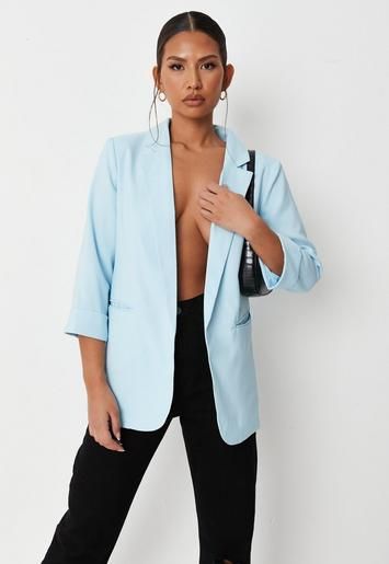 Blue Basic Tailored Blazer | Missguided (US & CA)