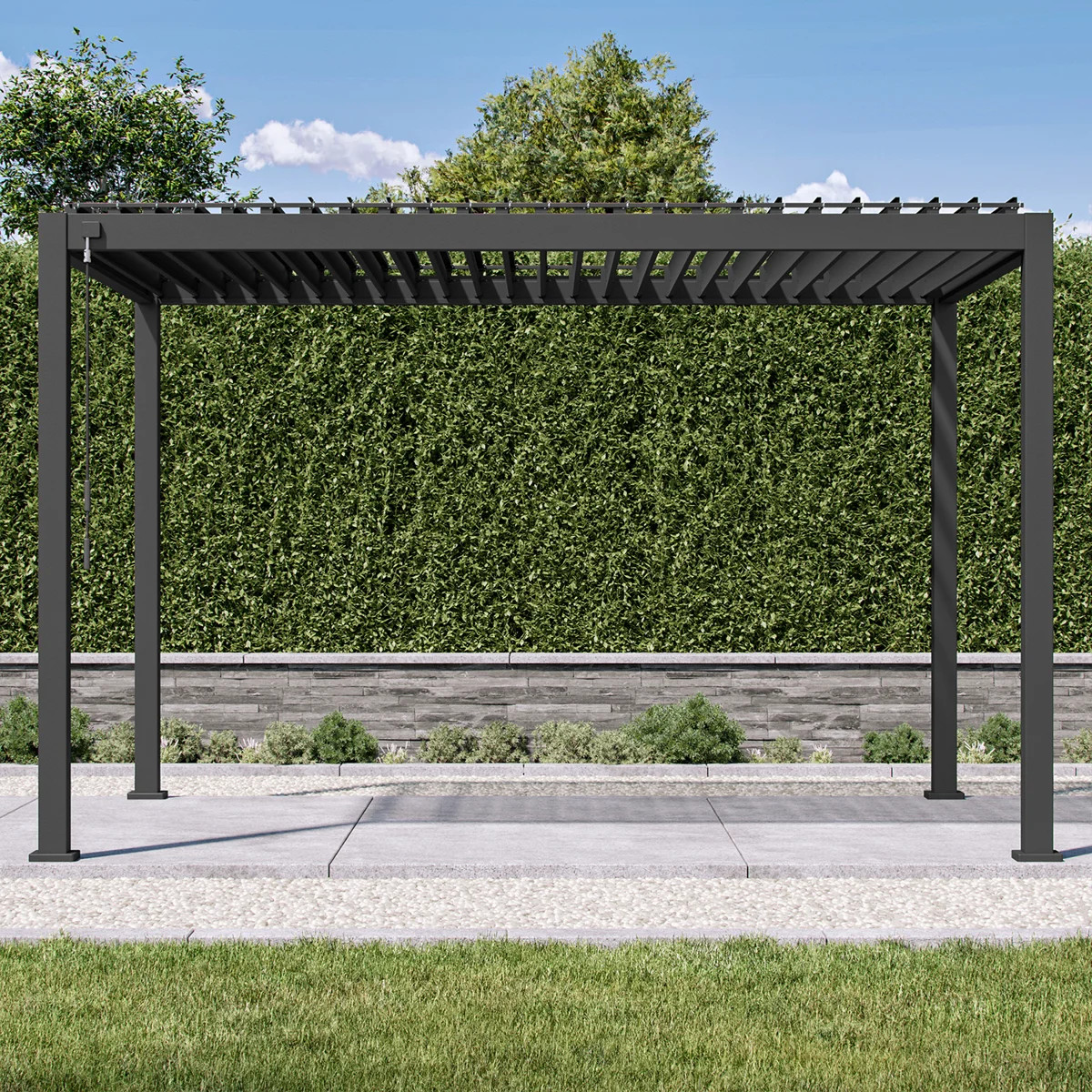 111S Aluminum Pergola with Steel Adjustable Louvered Roof | Wayfair North America