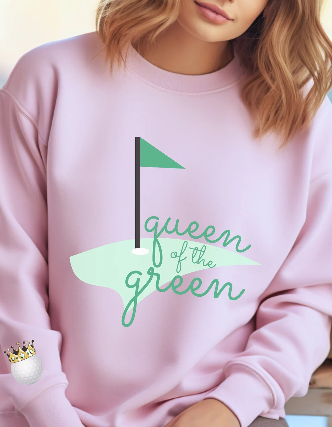 Women's Golf Sweater, Queen of the Green Golf Sweater, Gift for Women Who Golf, Golf Gifts, Funny... | Etsy (US)