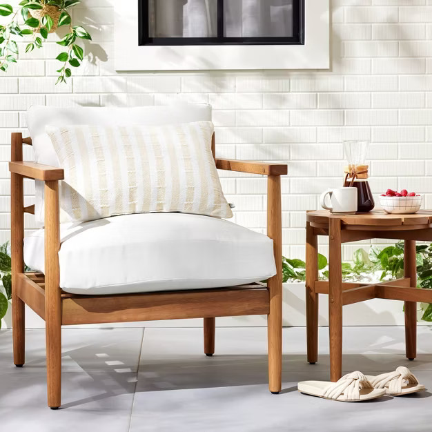 Clipped Stripe Indoor/Outdoor Throw Pillow - Hearth & Hand™ with Magnolia | Target