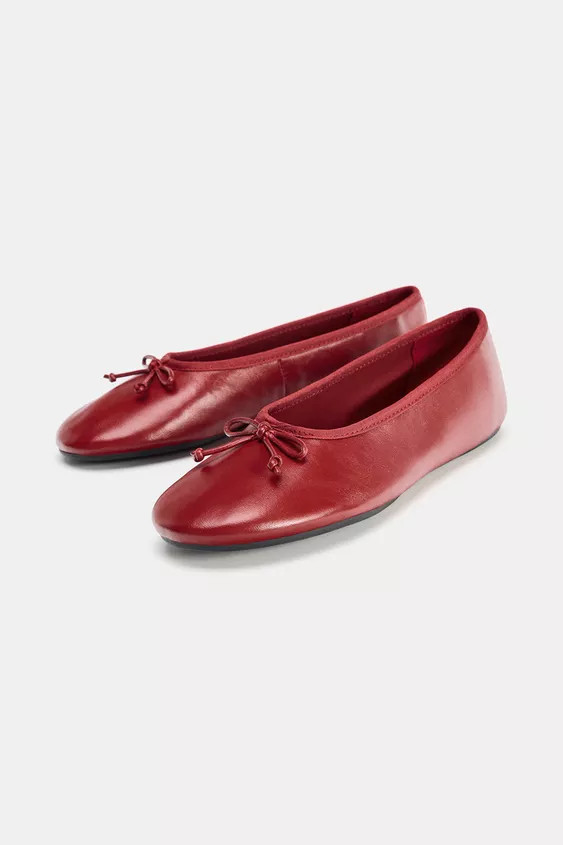 LEDERBALLERINA MIT SCHLEIFE | Zara DE
