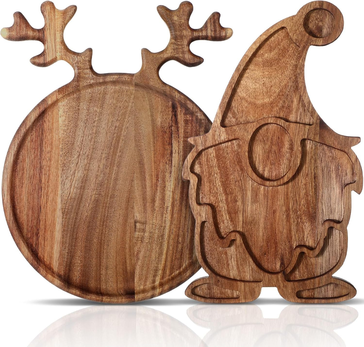 Umigy 2 Pcs Christmas Charcuterie Boards Christmas Tree Wooden Cutting Board with Handle Antler A... | Amazon (US)