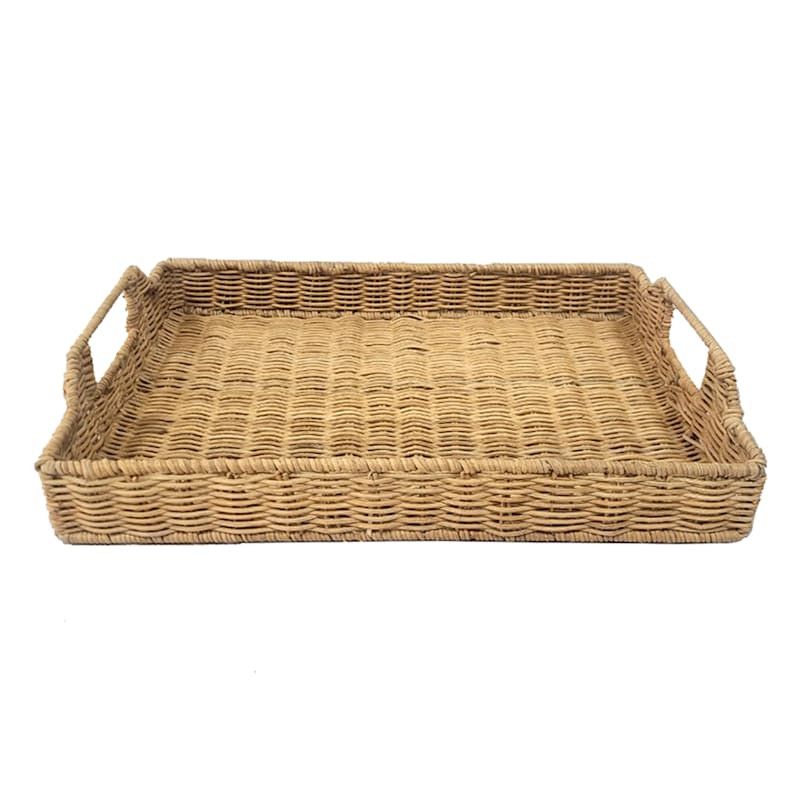 Natural Rattan Rectangle Tray | At Home