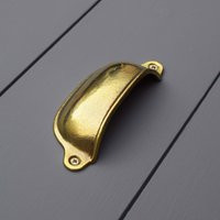 Brass Cup Finger Pull, Cupboard & Drawer Handles Knobs, Kitchen Pulls Door Drawer, Old Cottage, Cabinet Furniture | Etsy (US)