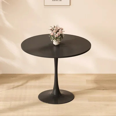 Modern Black Round Table, 31.5'' Diameter, For Dining & Leisure, Build, Easy Installation Round, Construction Home, Quick And To Clean | Wayfair North America