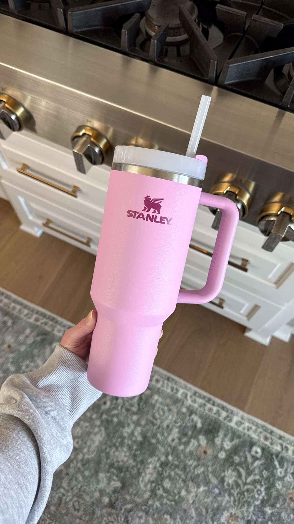The prettiest pink Stanley tumbler color! Such a cute water bottle for spring!
