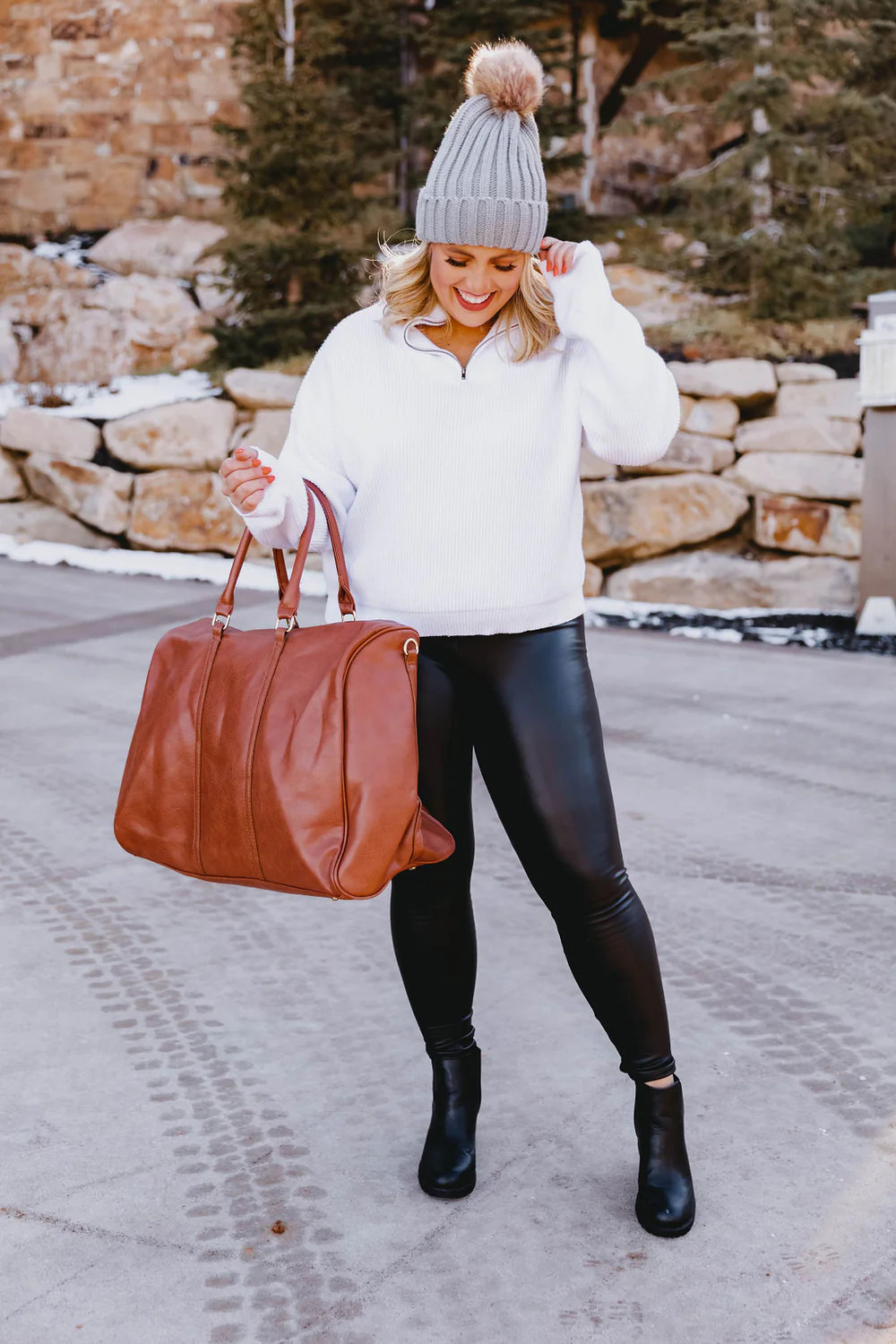 In The Daylight Ivory Quarter Zip Sweater FINAL SALE | Pink Lily