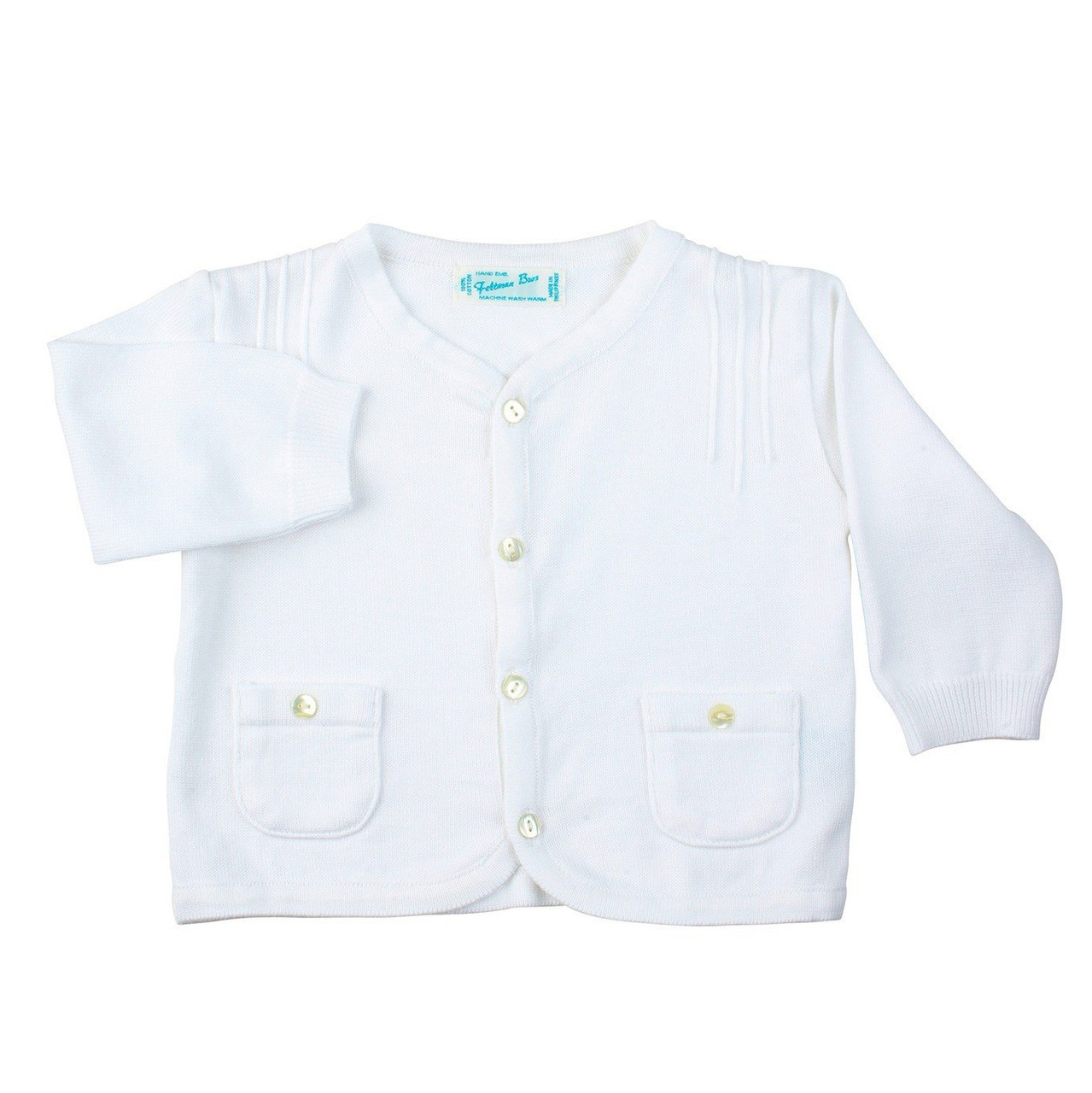 Button Pocket Knit Cardigan White | Feltman Brothers