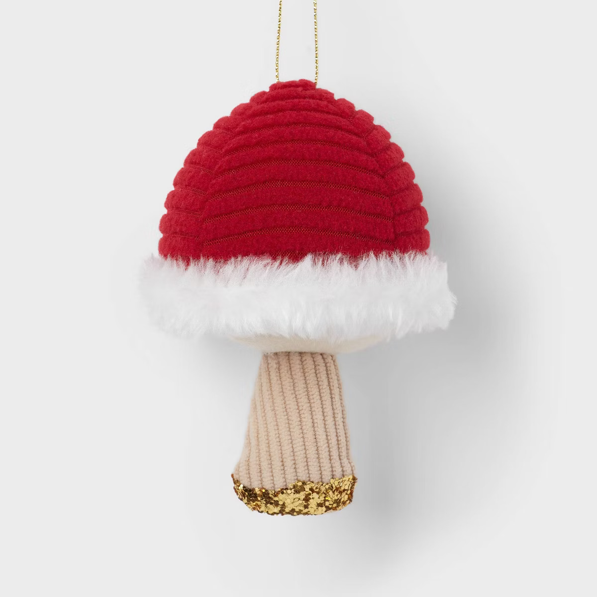 Fabric Mushroom with White Trim Christmas Tree Ornament Red - Wondershop™ | Target