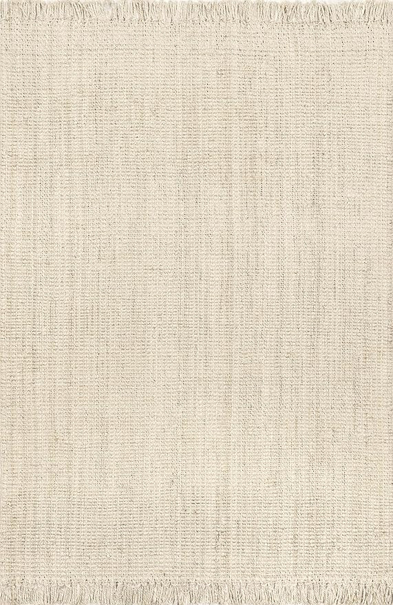 Nuloom Daniela Off-White, 6' x 9', Handmade, Jute, Tassel, Soft and Textured, High Traffic, Stain... | Amazon (US)