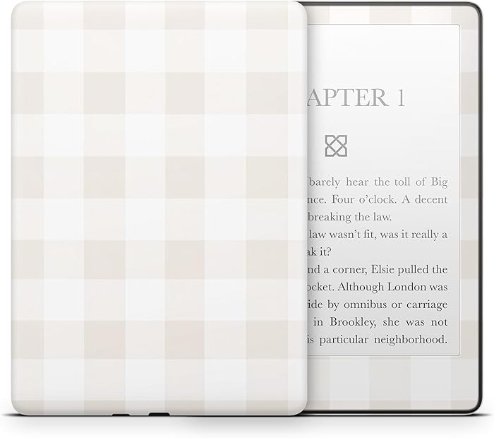 ZOOMHITSKINS Matte Kindle Skin Compatible with Paperwhite Gen 12 (2024), Striped Gingham Vintage ... | Amazon (US)