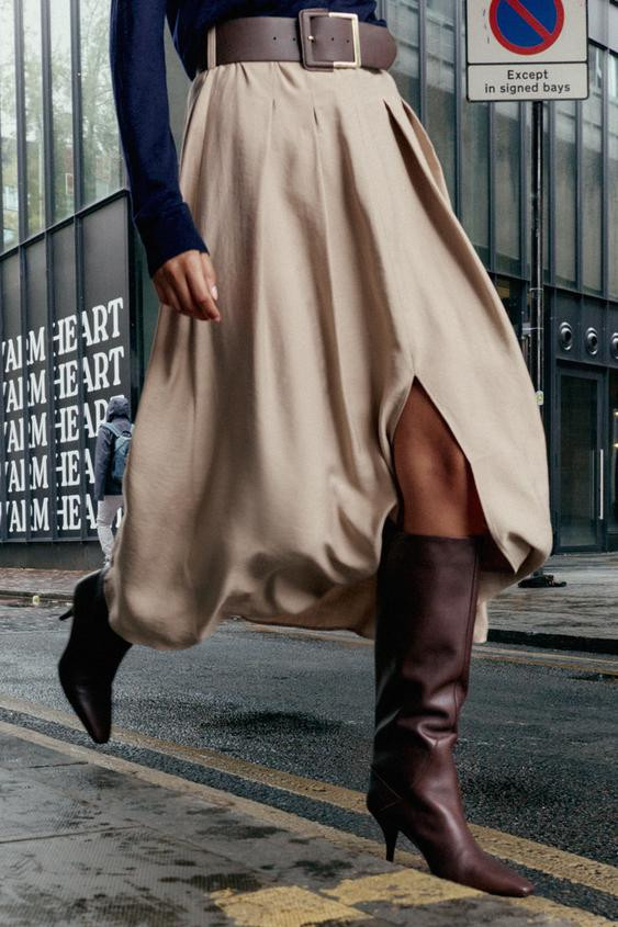 LEATHER HEELED BOOTS | Zara UK