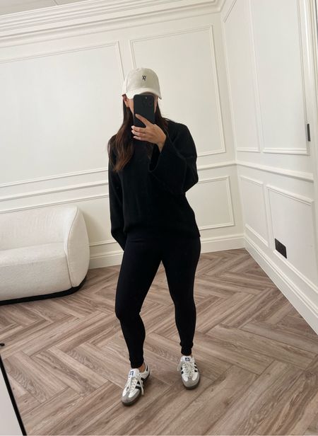 Nicky’s office outfit of the day 🖤
Activewear, ribbed leggings, black knitted jumper 

#LTKworkwear #LTKSeasonal #LTKstyletip