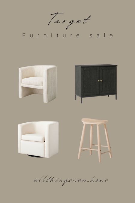 Furniture on sale for a great price
Swivel chair
Accent chair
Stool
Cabinet 

#LTKfindsunder100 #LTKhome #LTKsalealert