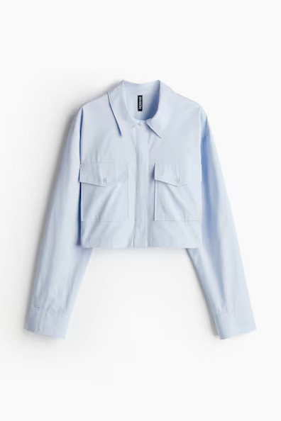 H & M - Crop-Bluse im Cargostil - Blau - Damen | H&M (DE, AT, CH, NL, FI)