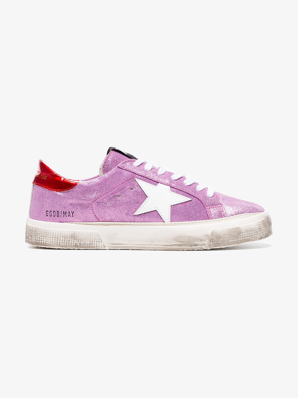 Golden Goose Deluxe Brand pink May glitter leather sneakers | Browns Fashion